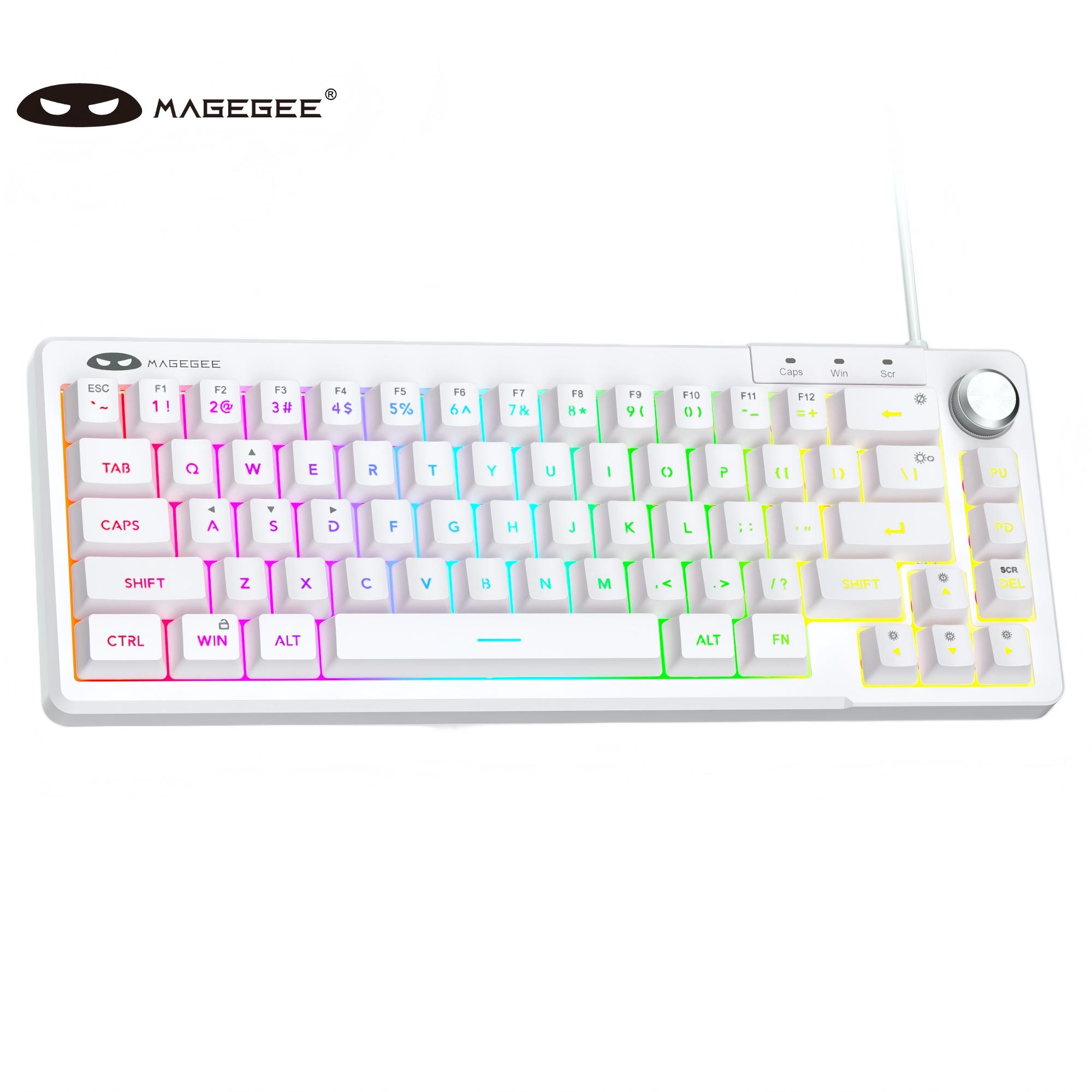 Keyboard Gaming Blue Switch - MageGee TS68 Mini 60% membraantoetsenbord, RGB-achtergrondverlichting,